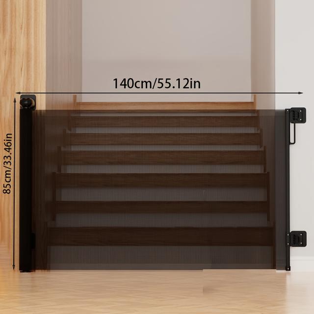 TEMU Safety Gate, Expandable Child Gate For Indoor Stairs, No-drill Pet Fence For Stairs And Pets, 2 Installation