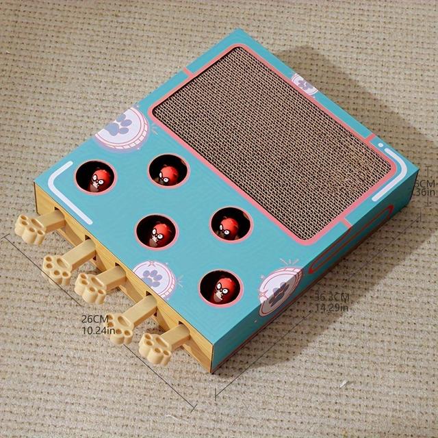 TEMU Pop-Up-Spiel Katzenkratzer - Interaktives Wellpappe-Spielzeug für Katzen, Multifunktionales Spiel- und Trainingszubehör