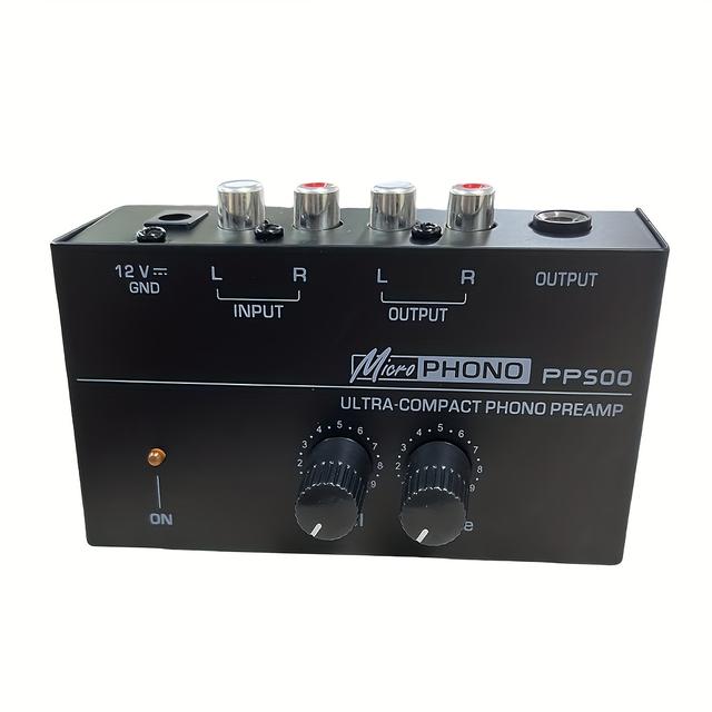 TEMU Ultra-compact Phono Preamp, Pp500 Phono Turntable Pre-amplifier, Rca Output & Operation 12 Volt Adapter No Plug