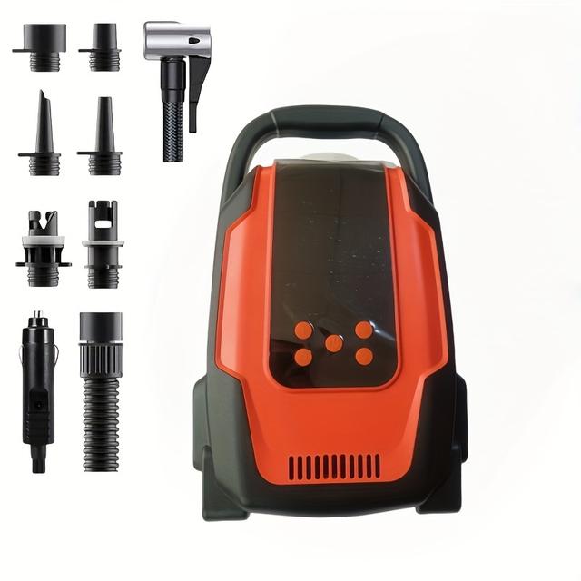 TEMU مضخة هواء قوية لنفخ ألواح التجديف، والقوارب، والخيام، وكرات اليوجا، مناسبة لشاحنات أب والمركبات على الطرق الوعرة، بدون بطارية