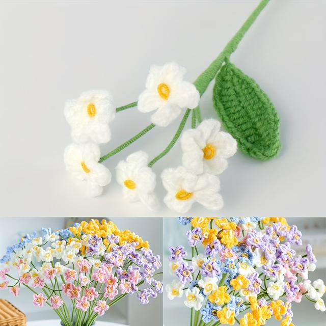 TEMU 발렌타인데이 편백꽃 수제 니트 부케 3개 세트, 신선한 느낌의 인조꽃, 책상 장식용, 연인, 동료, 반친구를 위한 선물. 부드럽고 내마모성 및 주름 방지 감촉의 니트 소재로 제작. 발렌타인데이 선물, 기념일 또는 생일 선물, 집 장식용으로 적합