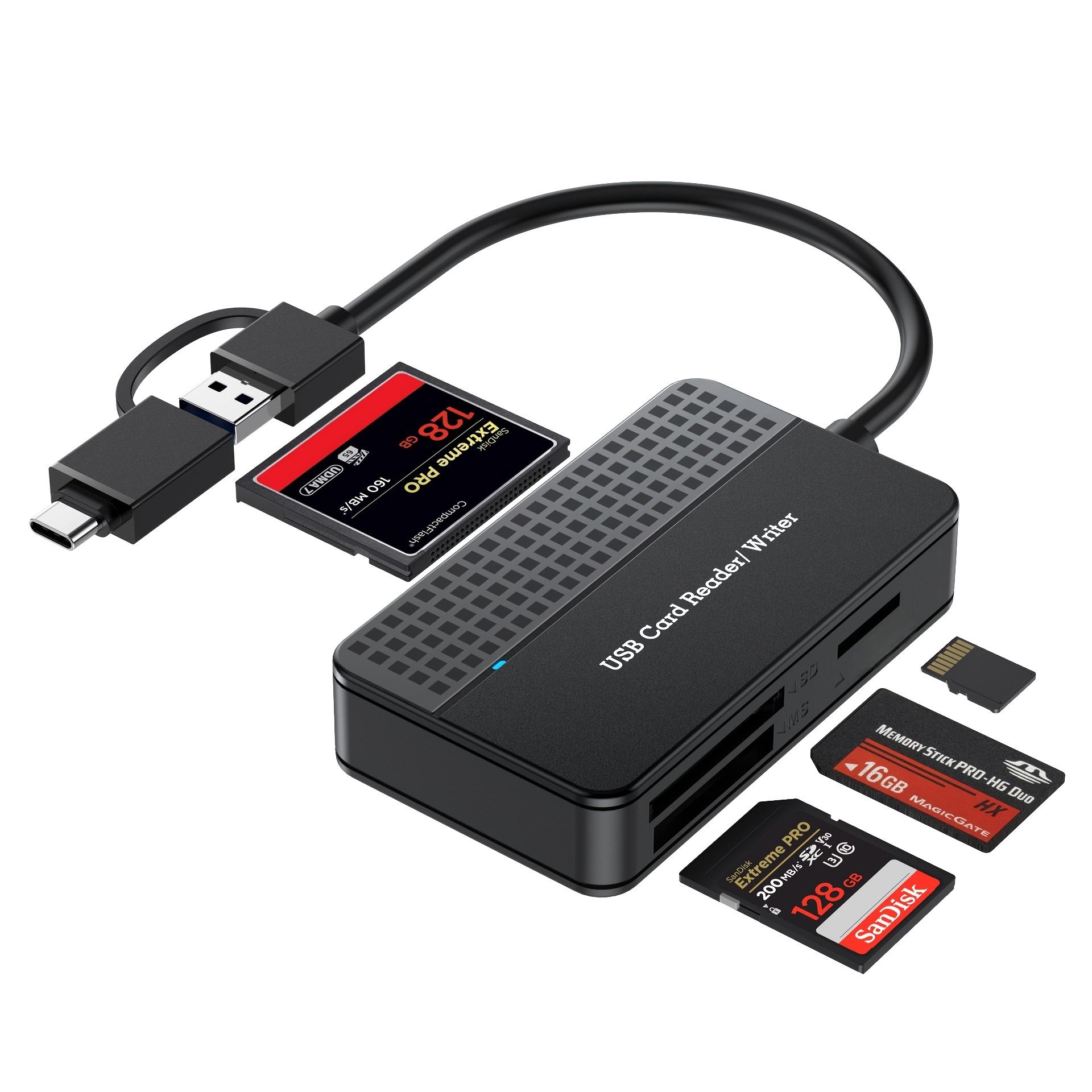 TEMU Sd Card Reader, 4in 1 Dual Connector (usb&usb C) Usb C To Memory Card Reader Otg Adapter-supports Sd//sdxc/mmc//ms//cf, Compatible With Windows, Os