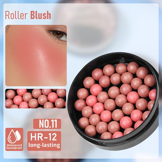 TEMU Roller Blush - Rich Texture | Offers Glossy And Matte , , Long-lasting Wear, Blending For Look | Ideal For Daily, Leisure, Shopping, Selfies, Stage, Evening Makeup, And Holidays - Farres