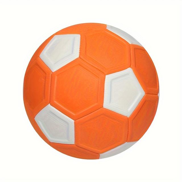 TEMU Durable Eva Soccer Ball - Machine-stitched, Yellow & White Spliced Design For Enhanced Visibility And Style, Outdoor Games | Stylish Sports Gear | Machine Stitched Ball