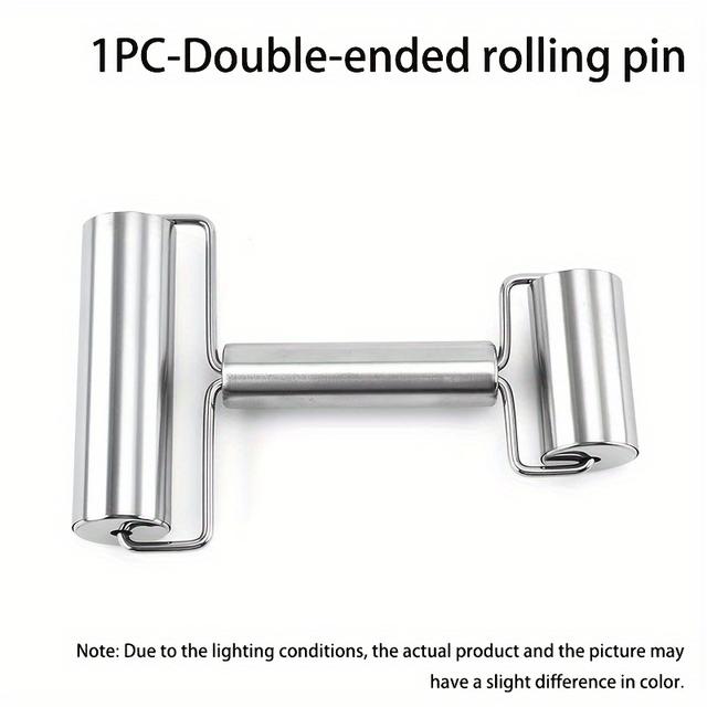 TEMU 1/2 Stainless Steel Rolling Pins, Double-sided Dough Rollers With Handles, Suitable For Pizza, Pie, , Dumplings, Noodles, Etc., Kitchen Utensils, Rv Kitchen Accessories