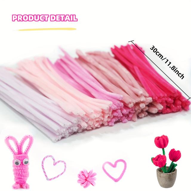 TEMU 500 Cleaners Craft Supplies - Assorted Chenille Set For Diy Art , & Decorations, 12- Length