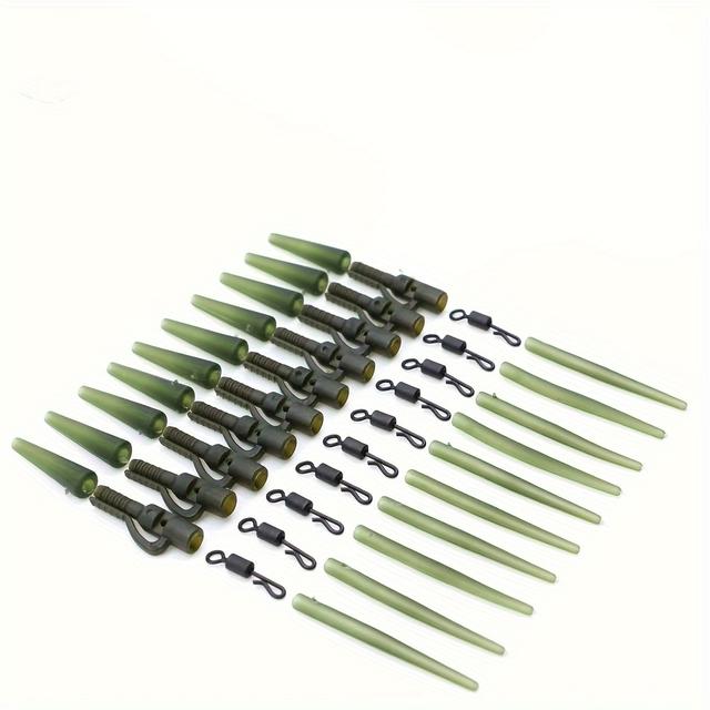 TEMU 40шт/набір Європейський Рибальський Набір Аксесуари для Риболовлі Карповий Світер Кліп Швидка Зміна Застібка Вертлюг Хвіст Проти Зав'язування Рукави Проти Ковзання Шланг Пакет