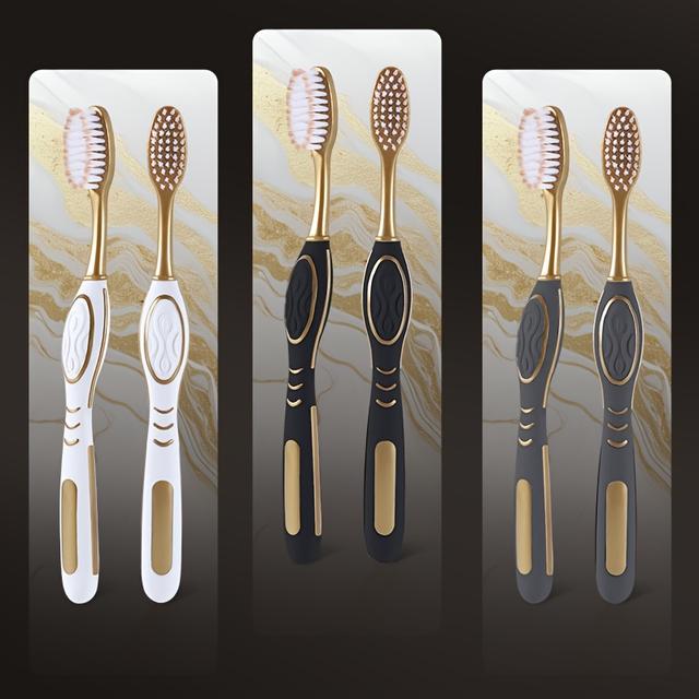 TEMU Gentle & Effective Wide-head Toothbrush Set For Deep Cleaning - , High-density Bristles, Fragrance-free, Ideal For Adults