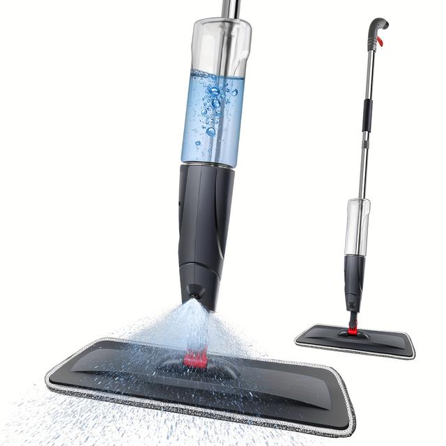 TEMU Serpillère à eau avec fonction pulvérisation, équipée de lingettes de rechange, rotative à et réservoir d'eau de 700 ml, pour un nettoyage rapide des en bois , marbre, stratifié et carrelage.