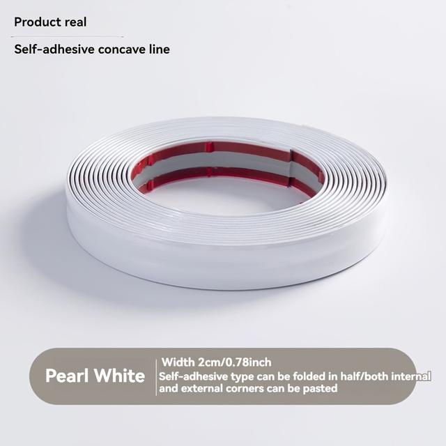 TEMU Self-adhesive Pvc Trim Strip - Roll For Wall Edging, Door & Window , Furniture Finishing, And Anti-collision Protection