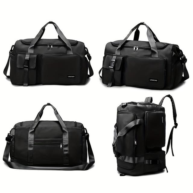 TEMU 대용량 여행 가방, 여성용 단색 다기능 스포츠 피트니스 백팩 (탈착식 스트랩 및 수납 포켓 포함) - 데일리 출퇴근, 캐주얼 외출 및 야외 활동에 적합