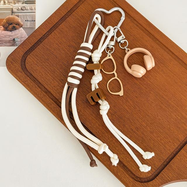 TEMU Khaki Brelok do Słuchawek, Nowy Wszechstronny Niszowy Styl dla Par, Brelok, Przenośny Element do Zawieszenia na Zewnątrz