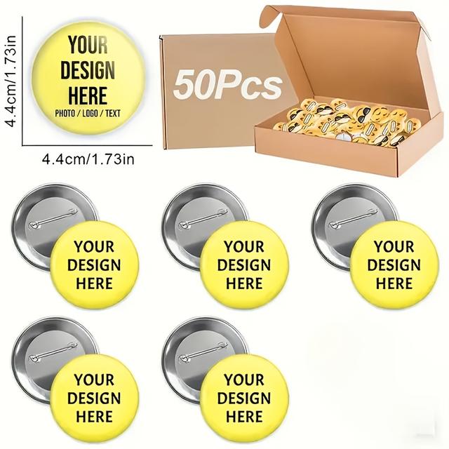 TEMU A Box Of 50 Personalized Custom Photo Badges, Diy Photo Badges That Customized For Birthdays, Graduations, , And School Event Gifts, Featuring A Polished