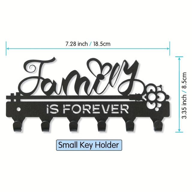 TEMU Llave Familiar, Gancho Decorativo Negro Estilo , Gancho de Hierro, Soporte de Llaves Metálico - Mv-53. Es Para Siempre (S+L)