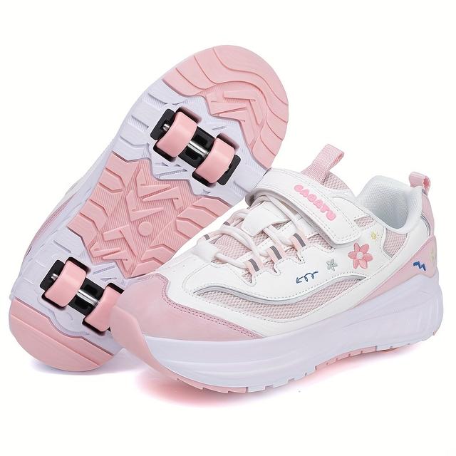 TEMU 8-wheel Baofu Shoes Roller Skates Featuring , Designed For Girls. Roller Skates Are Perfect For Summer 2025, With Breathable Mesh For , Computer-embroidered Designs, And A Style