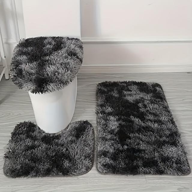 TEMU Juego de 3 Alfombras de Baño - Suaves, Absorbentes, Antideslizantes, Lavables a Máquina, Conjunto de Alfombras Rectangulares para Baño