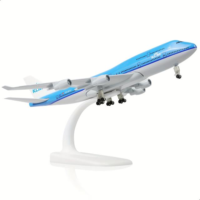 TEMU 1/300 Scale Diecast Metal Airplane Model With Stand, Klm Aviation Collectible Display Airliner Replica, Aviation Enthusiast Gift, Nuotie