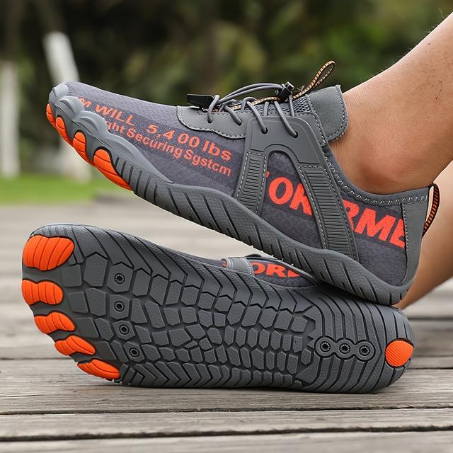 TEMU Men's Slip- Breathable Water Shoes - Lightweight Upper With Vibrant Letter Print, Tpu Sole For Outdoor, Casual & Casual Attire, Outdoor Water Shoes | Modern Sneakers | Durable Tpu Sole, High