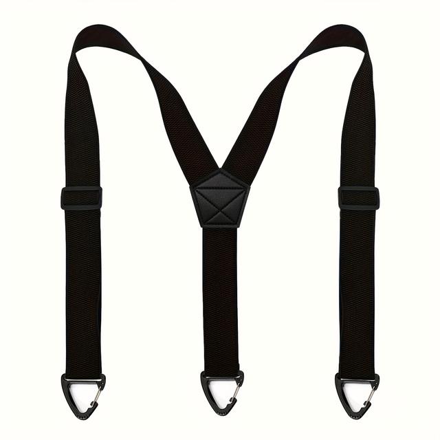 TEMU 1.5-inch Men's 3-hook Hidden Suspender, 3.8cm Wide Y-shape Jumper Suspenders, Vintage Style, High Elasticity, Woven Fabric, Adjustable Strap, With Holiday Gift Option For Size