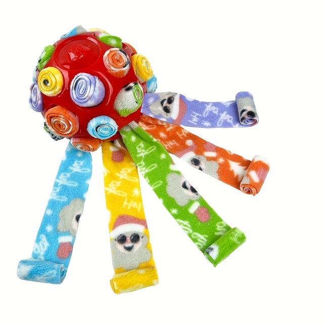 TEMU 1개 스니핑 볼 개 급식기 - 포레이징 기술을 위한 인터랙티브 퍼즐 장난감, 슬로우 피딩 및 플레이, 컬러풀한 만화 패턴, 내구성 있는 폴리에스터 소재, 모든 견종에 적합, 개용 공 장난감