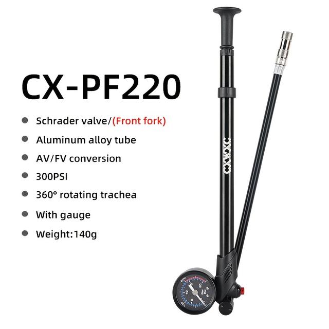 TEMU 300psi High Pressure Bicycle Pump For Fork/ Rear Suspension Shock Absorber With Gauge & Bleed Button, Cnc Mountain Bike Air Pump