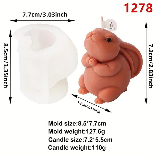 TEMU แม่พิมพ์ซิลิโคนสำหรับทำเทียนกระต่ายหูยาว เหมาะสำหรับเทศกาลอีสเตอร์ พร้อมไขว้ถั่วเหลืองและปูนปลาสเตอร์สำหรับตกแต่ง