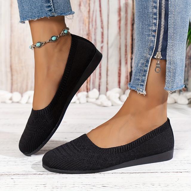 TEMU Trendy Flat Shoes For Women. Easy Round Knit Flats., Women Shoes