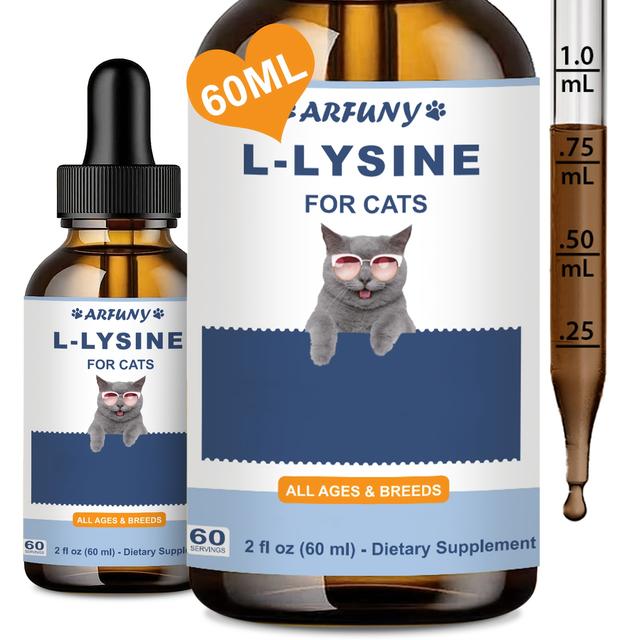 TEMU Cat Lysine Liquid Supplement, L-ysine Supplement For Cats, Lysine For Kittens, With L-lysine, Vitamins And , Cat Health Supplement, Suitable For All Cats, 1 Pack