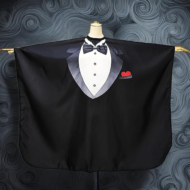 TEMU 목 부근에 조절 가능한 클로저가 있는 검은색 살롱 케이프 - 전문가용 정전기 방지 앞치마, 살롱 품질로 제작