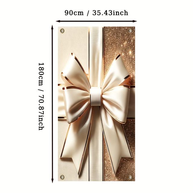 TEMU 2D Banner de Puerta 1pc Elegante degradado y Dorado - Poliéster 100% Decoración Multipropósito para Navidad, , Acción de Gracias, Halloween, - No requiere Electricidad