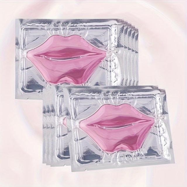 TEMU 10pcs Hyaluronic Acid Pink Lip Mask Patch For Hydrated Lips, Moisturizing And Hydrating Anti-dry Lip Care & & Lip Sleeping & Lip Nourishes & Lip Mother Gifts Set Gifts For Women