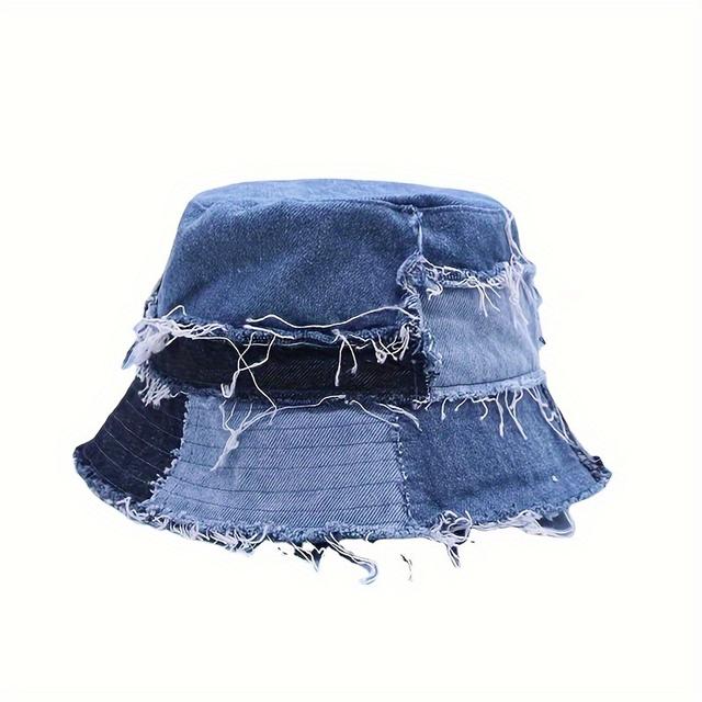 TEMU Europäischer und Amerikanischer Stil Damen Denim Eimerhut Herren Outdoor Reise Mode Bowler Hut