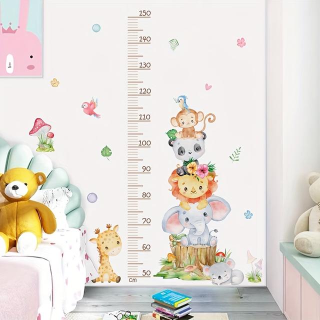 TEMU Set Of 2 Imaginative Animal-themed Wall Art Stickers Designed For Measuring Height, Perfect For Rooms, Bedrooms, Living Areas, , And . A For Home Decor.