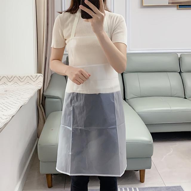 TEMU 1pc & Pvc Apron With Pockets - Lightweight Kitchen Apron For Cooking, Baking, Grilling - Solid , Easy-clean &