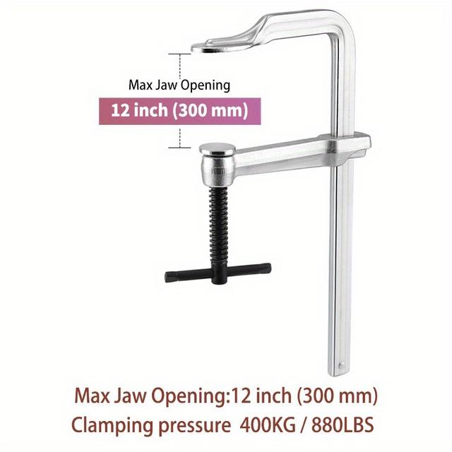 TEMU Heavy Duty F-clamp Steel Clamp Retainer 12 Inch (rail 22x10.6mm) Woodworking Clamp Fixing Fixture