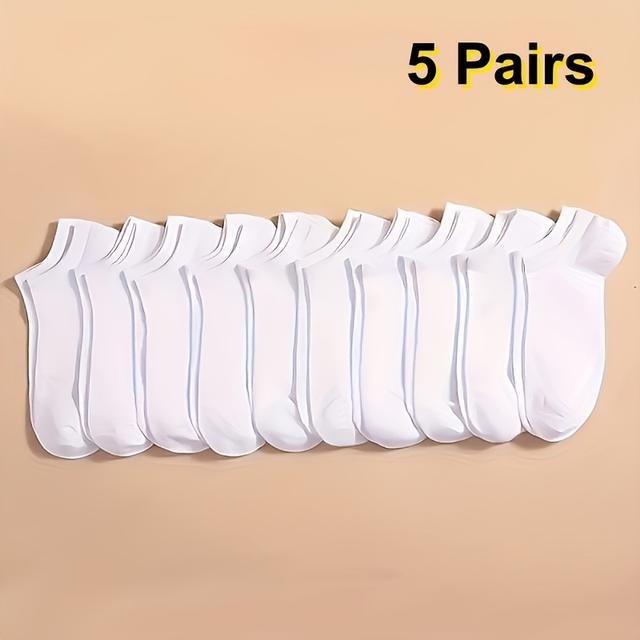 TEMU 5 par/13 par Krótkie skarpetki męskie i damskie, oddychające, , odprowadzające wilgoć, łatwe w użyciu, jednolite kolory