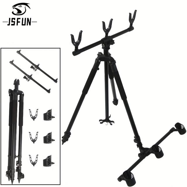 TEMU European-style Reservoir Fishing, European Carp Fishing, Sea Fishing Artillery, Aluminum Alloy Fishing Rod Bracket, Retractable, Foldable, Portable, With Bracket Head And Bracket Bag