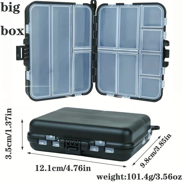 TEMU Multi-compartment Storage Box, Double-sided Fishing Tackle Box - Portable Organizer For Lures Hooks & Bait