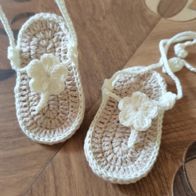 TEMU Handmade Soft Bottom Children' Sandals, Flower Slippers, Baby Open-toe Shoes, , Party Shoes