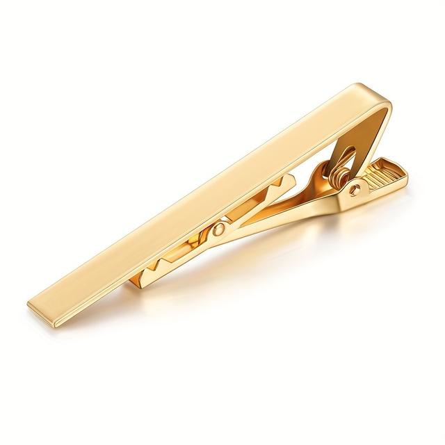 TEMU Clip de Corbata para Hombre en Cobre Plateado Dorado , Sencillo y Elegante para Traje de Negocios Formales, Accesorio para Novios y Regalo