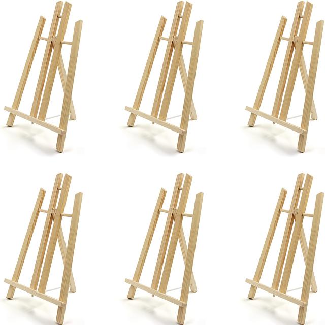 TEMU 6 Stück 15,7" Kunststaffelei Tischständer Holz Ausstellungsständer Fotoständer für Künstler, Malereiständer für Erwachsene, Tischstaffelei für Künstler