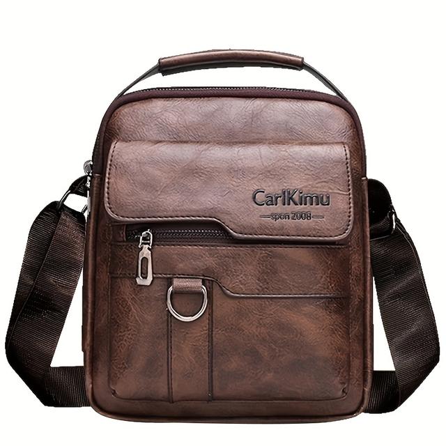 TEMU Men's Crossbody Bag In A Retro European And Style, Large Capacity Shoulder Bag, Business Tote, Travel Backpack, Random Zipper , Random Shoulder Strap