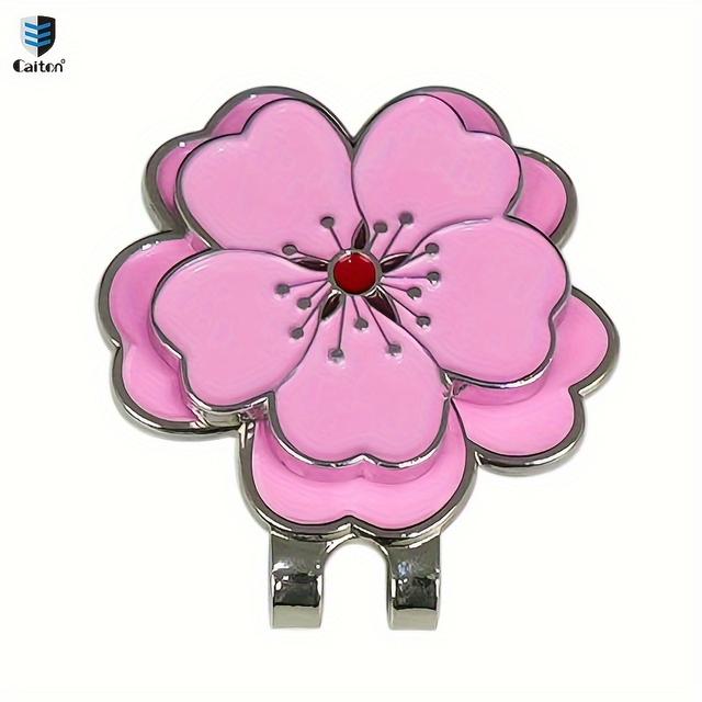 TEMU Caiton Rose Flower Golf Hat Clip With Strong Magnetic Marker, Durable Anti-rust Design, For Hats And Belts