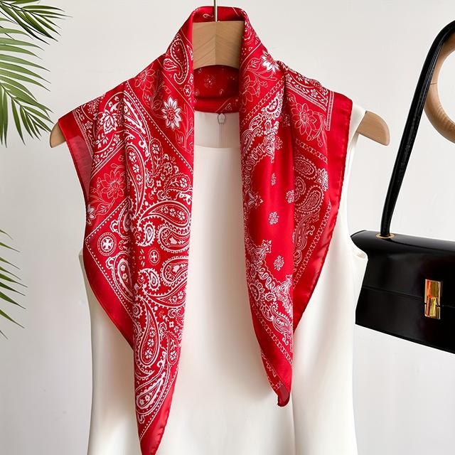 TEMU 1pc Elegant Geometric Scarf - Lightweight, Windproof & , Women's , Casual Headband | Stylish Headwear | Lightweight Fabric