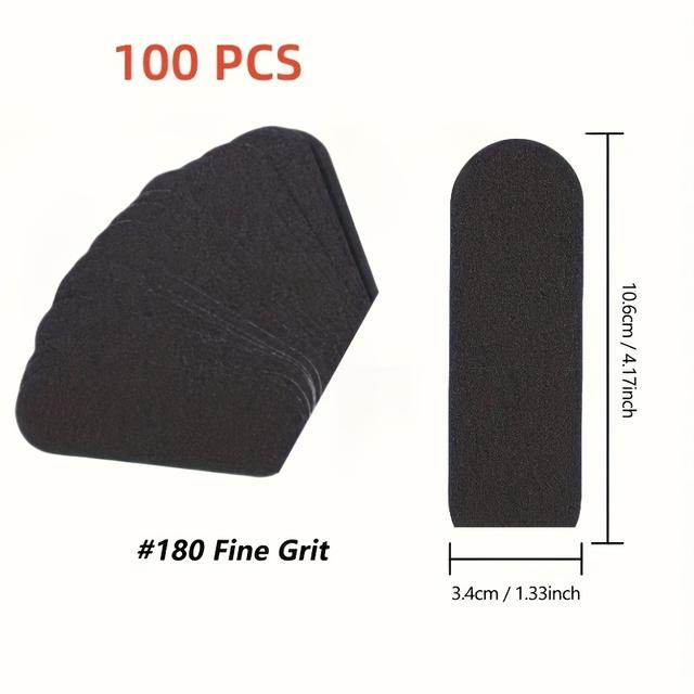 TEMU 100pcs Black Thick Skin Removal Pads, 4.17x1.34 Inch Unscented Plastic Foot Care Scrubber Pads For Dead Skin Removal, Foot Exfoliator Alternative, Foot | Thick Skin Removal | Plastic Foot Pads