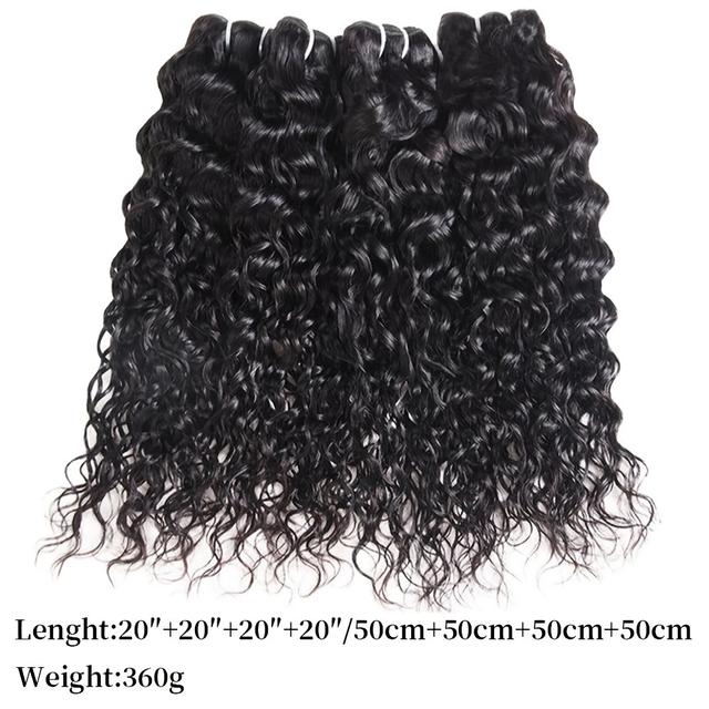 TEMU 4pcs Water Wave Human Hair Bundles Water Wave Human Hair Weave Bundles For Women - Hair Extensions, Reinforced Double Weft - Comfortable & Durable Hair Weave Applicable For All Women