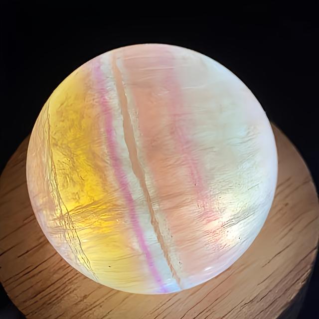 TEMU 1.10lb/natural Candy Colored Fluorite Crystal Ball Layer Rainbow Stone Polishing Home Office Desktop Decoration Ornament Crystal Figurines Crystal Ball