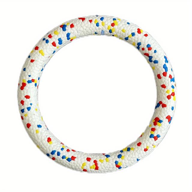 TEMU Durable Dog Training Ring - Interactive Flying Disc For All Breeds, Chew-resistant Foam Plastic Pet Toy