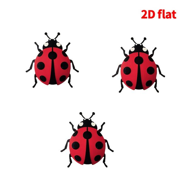 TEMU 2d Flat, 3pcs Metal Ladybugs 2d Flat Design Outdoor Fence Decor, Cool Metal Ladybug Yard Fence Decoration, 2d Flat