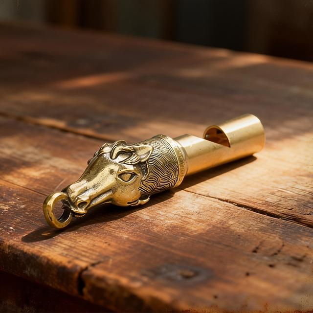 TEMU Brass Horse Whistle Suitable For Outdoor Survival, Competition & Training - High- Emergency Signal Zodiac, Brass Blowing Tube For, Mountaineering, & Chinese Zodiac